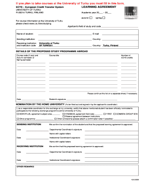ECTS Learning Agreement