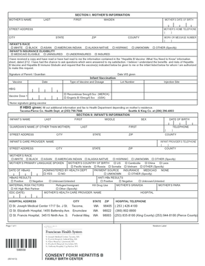 Hepatitis B Vaccine Consent Form