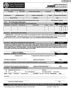 Employee Fee Waiver Application