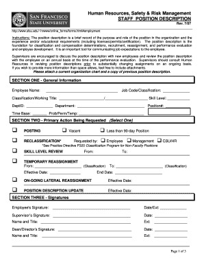 Staff Position Description Form