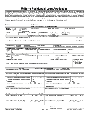 Uniform Residential Loan Application