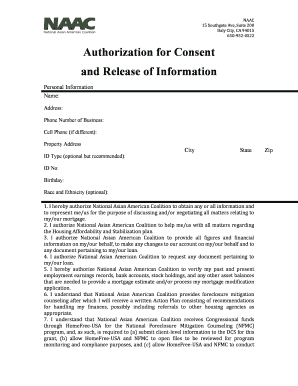 Authorization for Consent and Release of Information