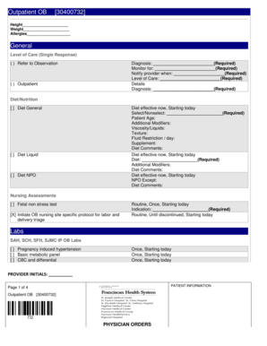 Outpatient OB Form 30400732