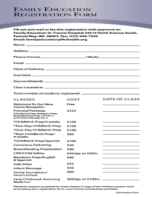 Family Education Registration Form