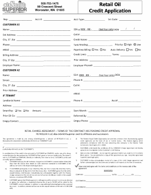 Retail Oil Credit Application