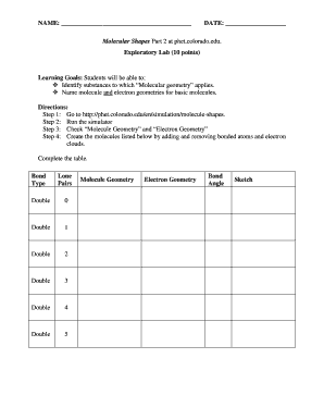 identify substances to which molecular geometry applies