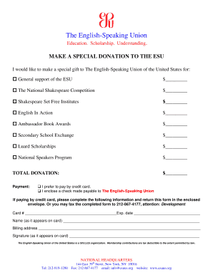 ESU Special Donation Form
