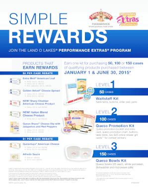 Land O'Lakes Performance Extras Program Rebate Form