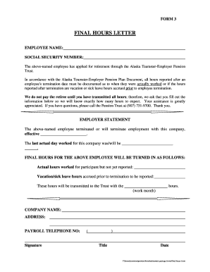 Final Hours Letter