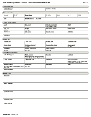 Multi-Family Property Listing Form