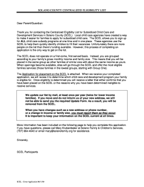 Solano County Subsidized Child Care Application