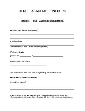 Studien- und Ausbildungsvertrag