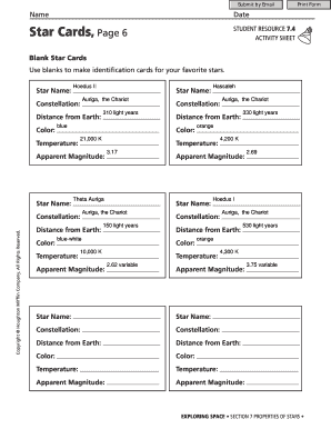 Star Identification Cards
