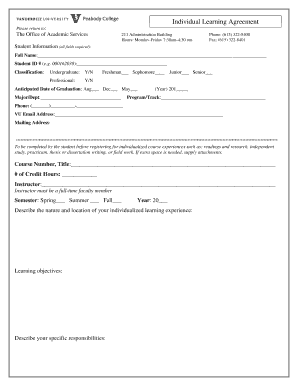 Individual Learning Agreement Form