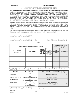 DBE Commitment Certification Form