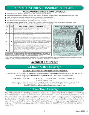 2015-2016 Student Insurance Plans