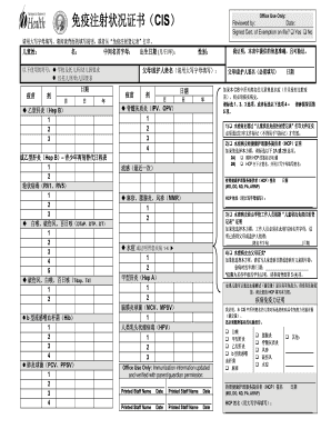 Washington State Certificate of Immunization Status