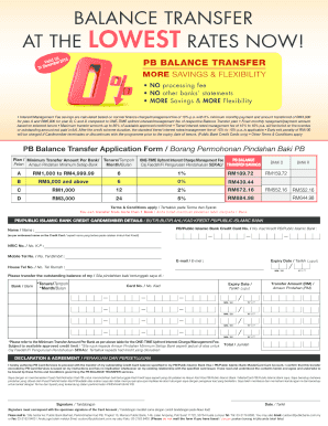 Public Bank Balance Transfer Agreement
