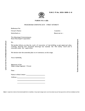 Progress Certificate First Storey