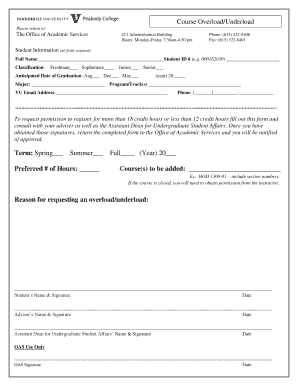 Course Overload/Underload Request Form