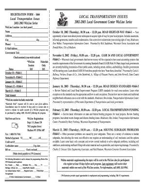 Fillable Online lgc uwex REGISTRATION FORM - 1664 LOCAL TRANSPORTATION ...