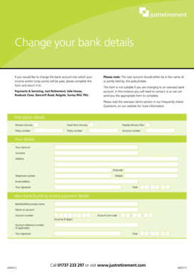 Bank Details Change Form