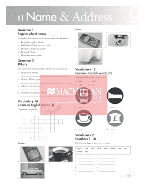 English Grammar and Vocabulary Worksheet