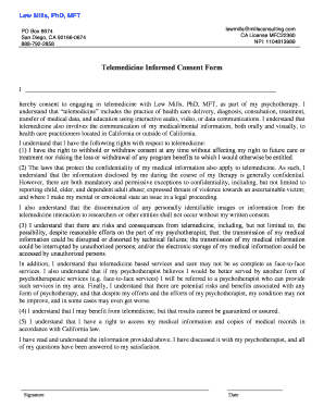 Telemedicine Informed Consent Form
