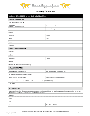 Disability Claim Form