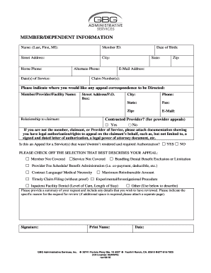 Request for Payment Review/Appeal