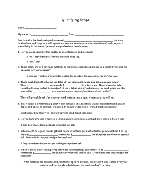 Professional Speaker Outreach Script