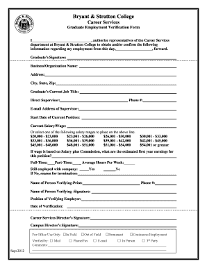 Graduate Employment Verification Form