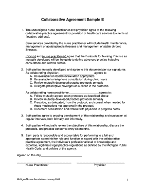 Collaborative Practice Agreement Sample