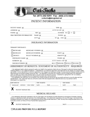 Patient Oximetry Testing Authorization Form