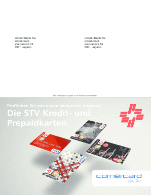 Cornèr Bank Kredit- und Prepaidkartenantrag