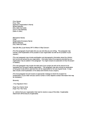 Grant Request Letter Template