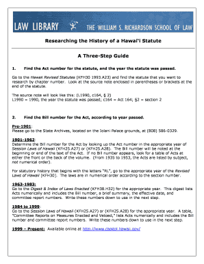 Fillable Online Researching the History of a Hawaii Statute Fax Email ...