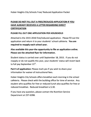 Garage storage lease agreement form - PLEASE DO NOT FILL OUT A FREEREDUCED APPLICATION IF YOU - huberheightscityschools