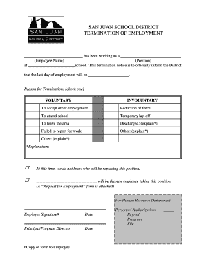Termination of Employment Notice