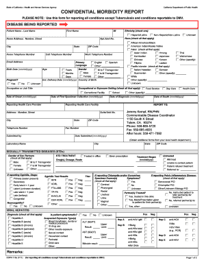 California Confidential Morbidity Report