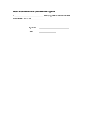 Project Superintendent Approval Form