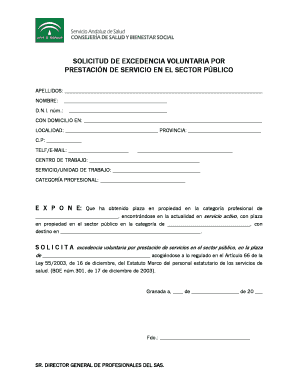 Solicitud de excedencia voluntaria
