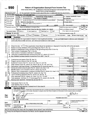 Form 990 2009 Presbyterian Village Redford