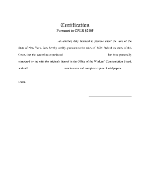 Attorney Certification for Workers' Compensation