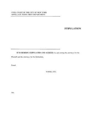 Civil Court Stipulation Agreement