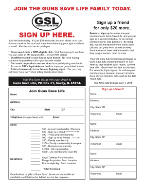 Guns Save Life Membership Application
