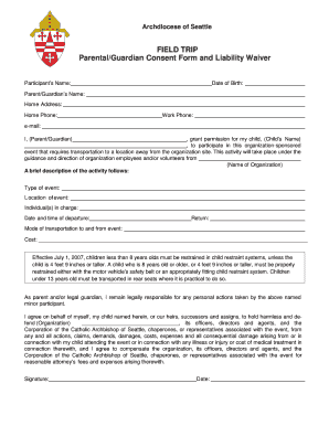 Field Trip Parental Consent Form