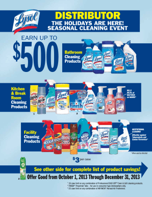 Distributor Seasonal Cleaning Event Rebate Form