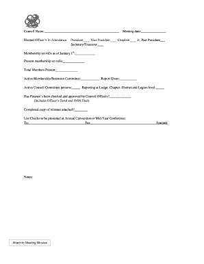 American Legion Council Meeting Minutes