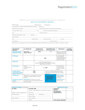 ISM2015 Conference Registration Form